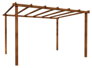 DEKOR UND GARTEN Holz-Pergola Tanger 3 × 4 m, braun, kesseldruckimprägniert – Image 2