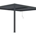 WOHNEN UND GARTEN Windsor Anbau-Pergola aus Aluminium 3 × 4 m Anthrazitgrau