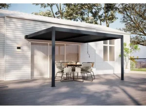WOHNEN UND GARTEN Windsor Anbau-Pergola aus Aluminium 3 × 4 m Anthrazitgrau – Image 2