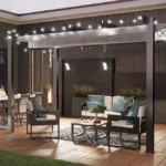 NATERIAL Pergola Omega aus Aluminium, 400 × 282 cm, Anthrazit, mit Schiebedach – Image 3