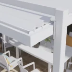 Bioklimatische Pergola NATERIAL Odyssea aus Aluminium, 320 × 358 cm, weiß, freistehend – Image 3