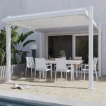 Bioklimatische Pergola NATERIAL Odyssea aus Aluminium, 320 × 358 cm, weiß, freistehend – Image 4