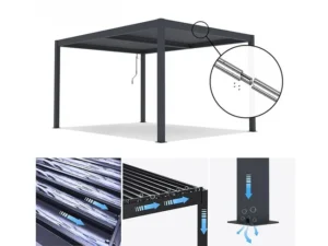 Bioklimatische Aluminium-Pergola 3 × 4 m Anthrazit Wohnen und Garten – Image 2