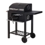 WELLHOME Holzkohlegrill 48 x 36 x 96 cm mit Doppelrost und Beistelltisch